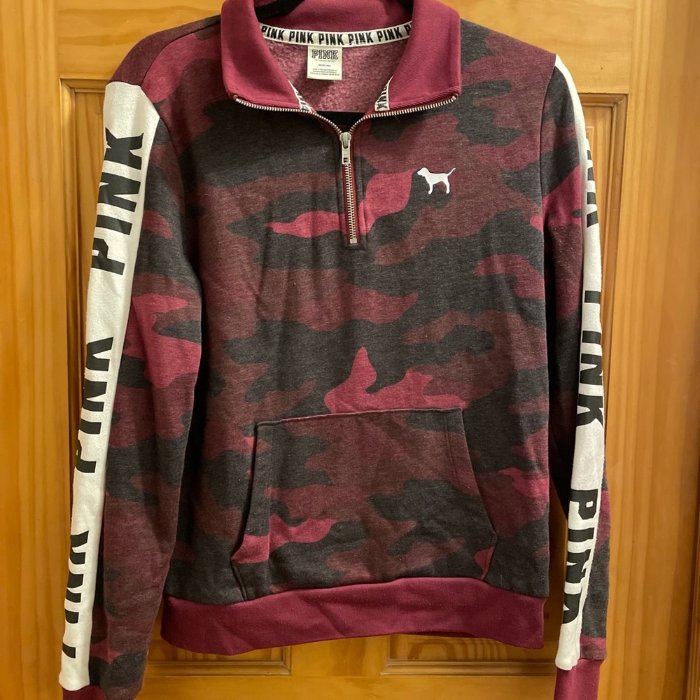 Army print top with a small zipper